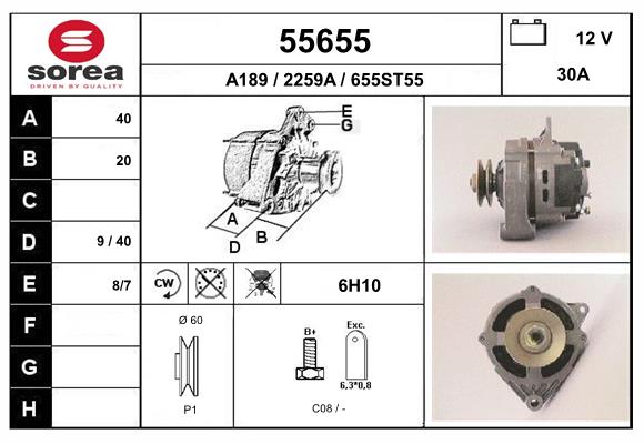 Generator / Alternator 55655 EAI