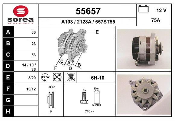 Generator / Alternator 55657 EAI