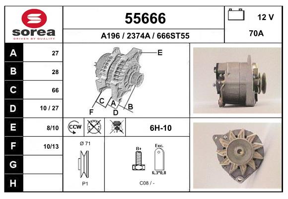 Generator / Alternator 55666 EAI