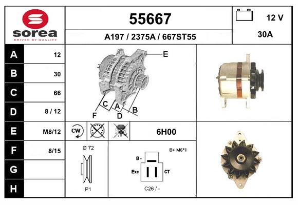 Generator / Alternator 55667 EAI