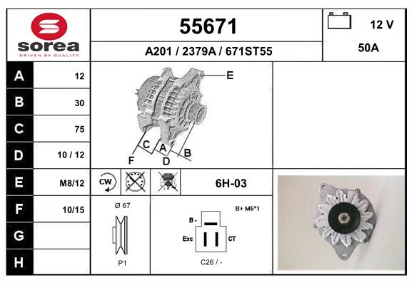 Generator / Alternator 55671 EAI