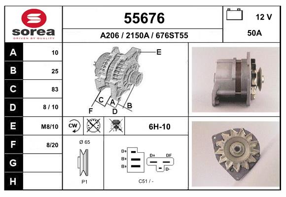 Generator / Alternator 55676 EAI