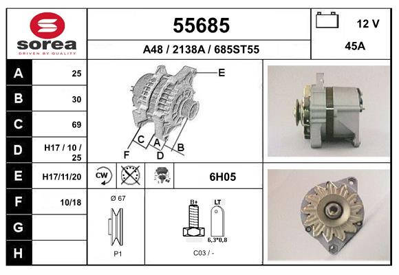 Generator / Alternator 55685 EAI