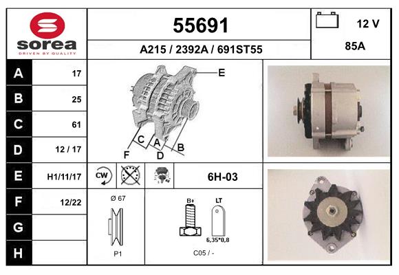 Generator / Alternator 55691 EAI
