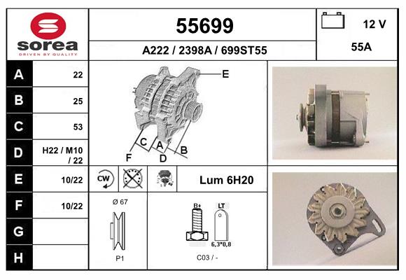 Generator / Alternator 55699 EAI