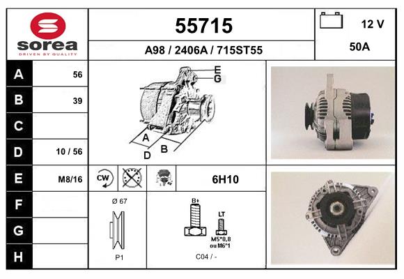 Generator / Alternator 55715 EAI