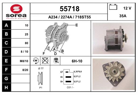 Generator / Alternator 55718 EAI