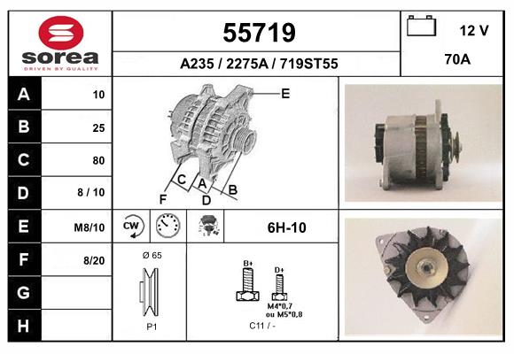 Generator / Alternator 55719 EAI