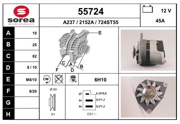 Generator / Alternator 55724 EAI