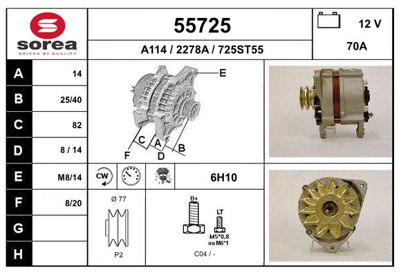 Generator / Alternator 55725 EAI