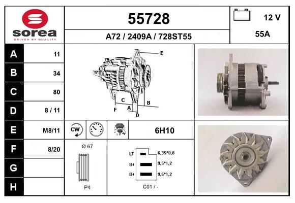 Generator / Alternator 55728 EAI