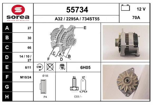 Generator / Alternator 55734 EAI
