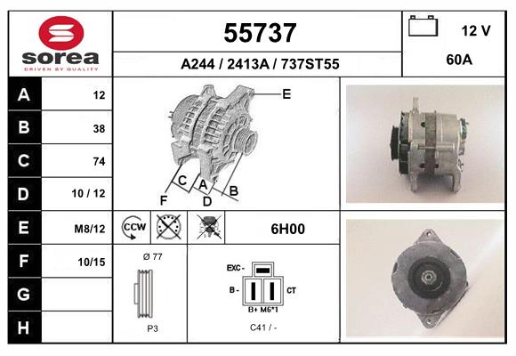 Generator / Alternator 55737 EAI