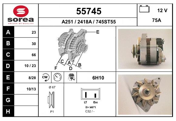Generator / Alternator 55745 EAI