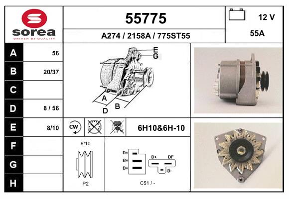 Generator / Alternator 55775 EAI