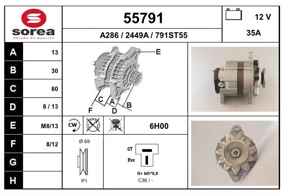Generator / Alternator 55791 EAI