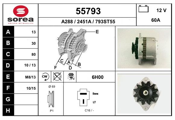 Generator / Alternator 55793 EAI
