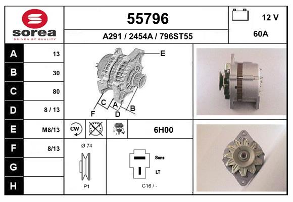 Generator / Alternator 55796 EAI