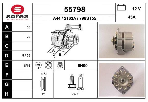 Generator / Alternator 55798 EAI