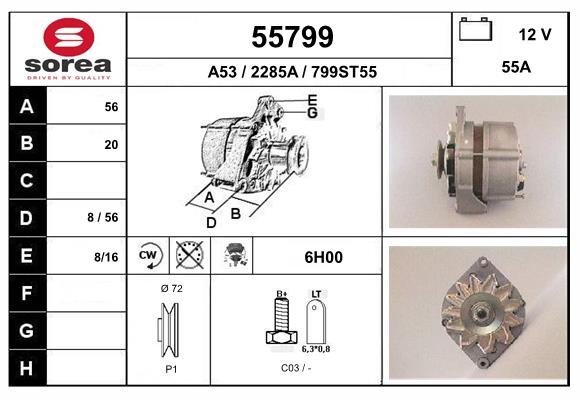 Generator / Alternator 55799 EAI