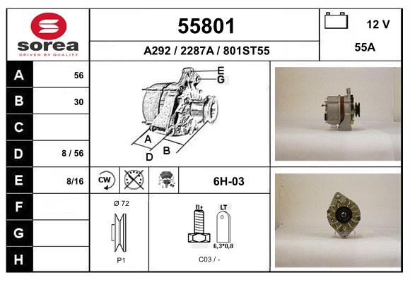 Generator / Alternator 55801 EAI
