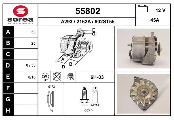 Generator / Alternator 55802 EAI