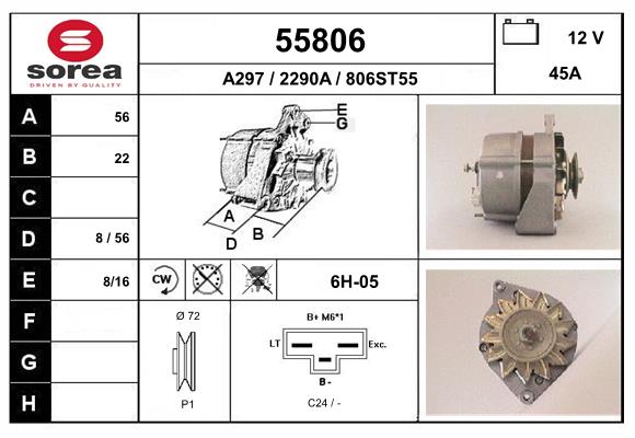Generator / Alternator 55806 EAI