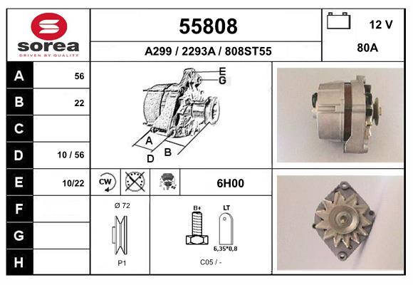 Generator / Alternator 55808 EAI