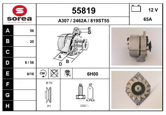 Generator / Alternator 55819 EAI