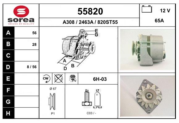 Generator / Alternator 55820 EAI