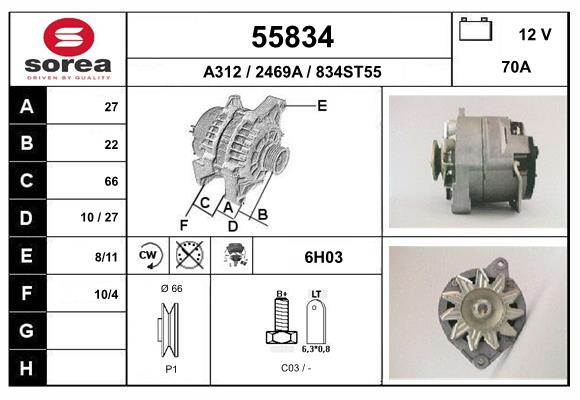 Generator / Alternator 55834 EAI