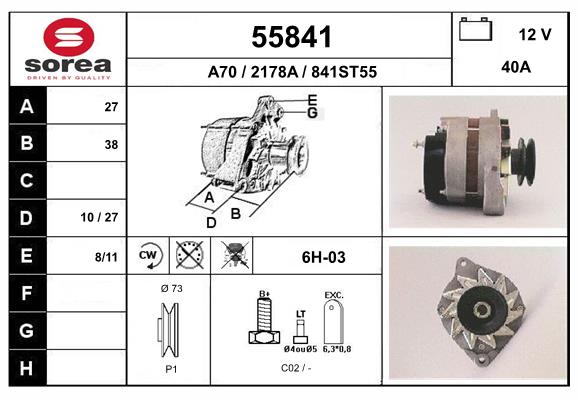 Generator / Alternator 55841 EAI