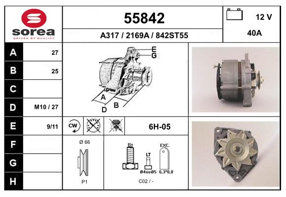 Generator / Alternator 55842 EAI