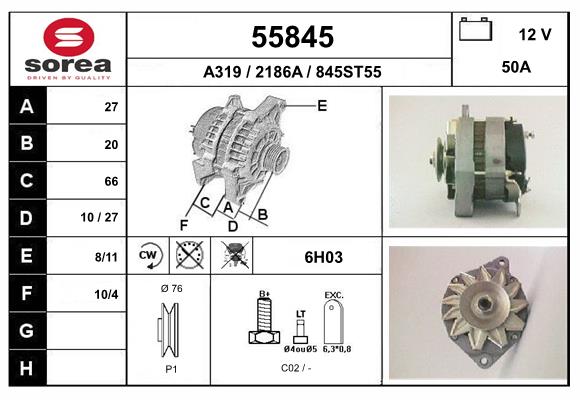Generator / Alternator 55845 EAI