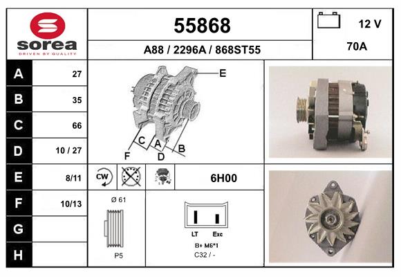 Generator / Alternator 55868 EAI