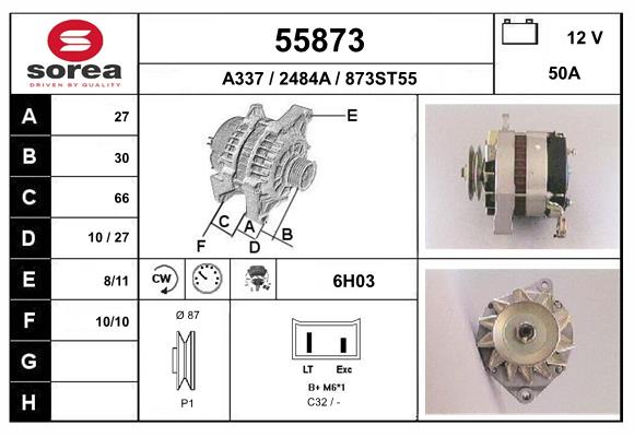 Generator / Alternator 55873 EAI