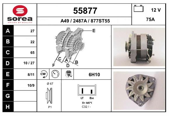 Generator / Alternator 55877 EAI