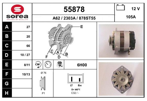 Generator / Alternator 55878 EAI