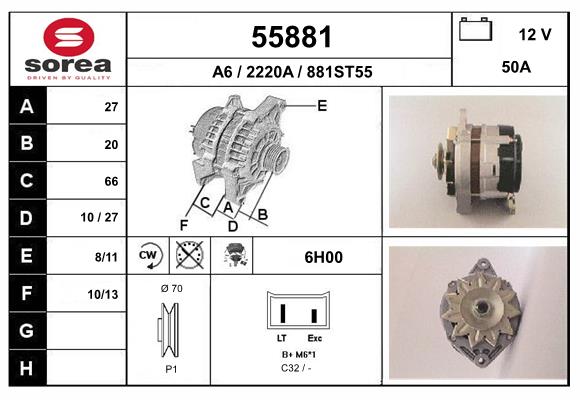 Generator / Alternator 55881 EAI