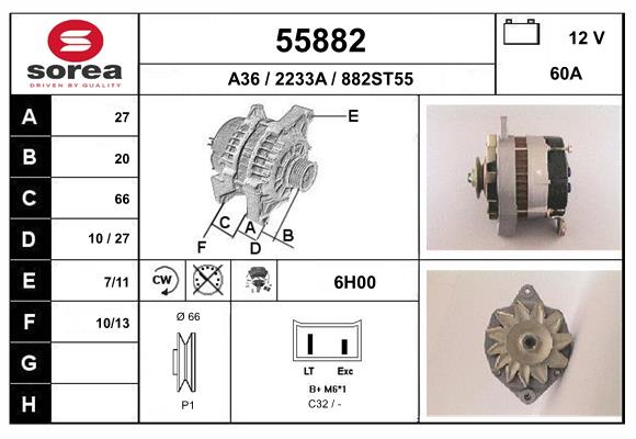 Generator / Alternator 55882 EAI