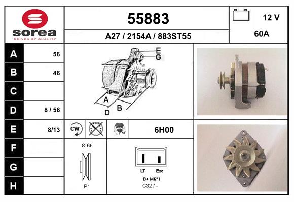 Generator / Alternator 55883 EAI