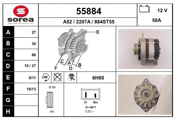 Generator / Alternator 55884 EAI