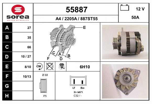 Generator / Alternator 55887 EAI