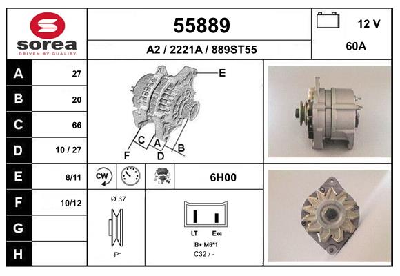 Generator / Alternator 55889 EAI