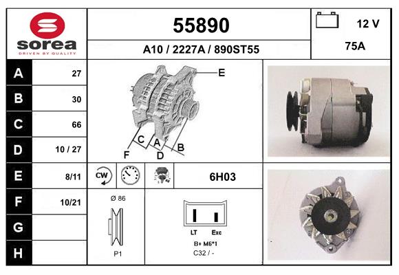 Generator / Alternator 55890 EAI