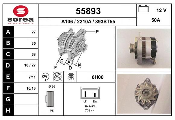 Generator / Alternator 55893 EAI