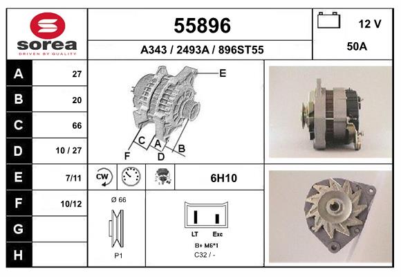 Generator / Alternator 55896 EAI