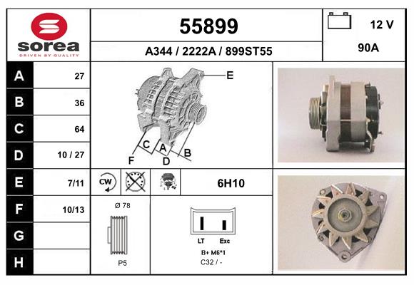 Generator / Alternator 55899 EAI