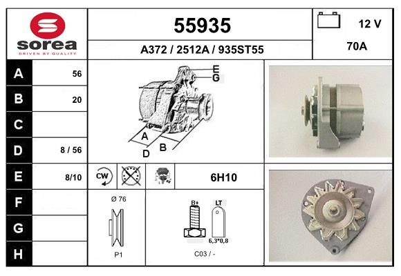 Generator / Alternator 55935 EAI