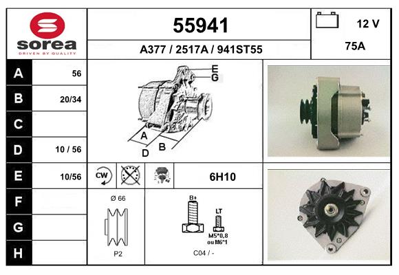 Generator / Alternator 55941 EAI